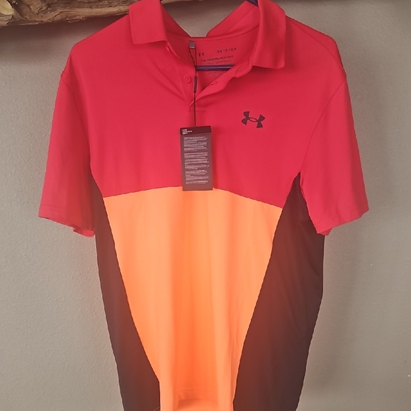 Under Armour Other - Under Armour Men's Red and Orange Polo Shirt NWT